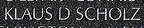 Engraved name on The Wall of Sergeant First Class Klaus D. Scholz, U.S. Army